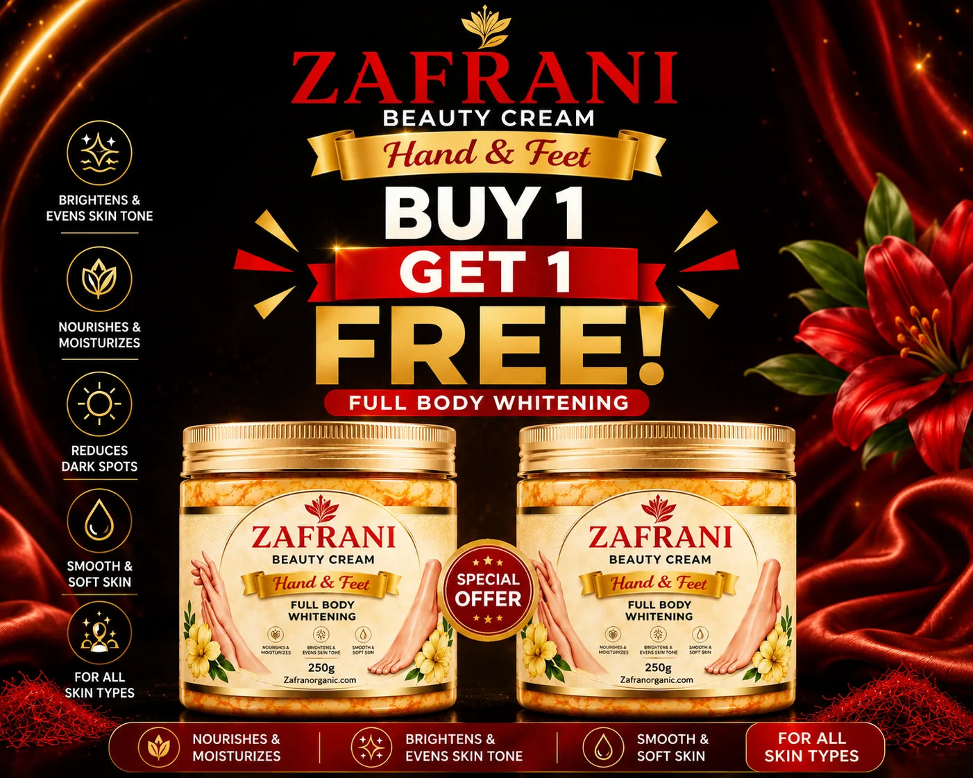 Zafrani Glow Gold Serum Cream – Organic Buy 1 Get 1 Free
